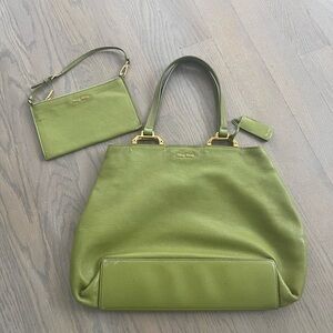 MIU MIU leather large tote bag and zip purse